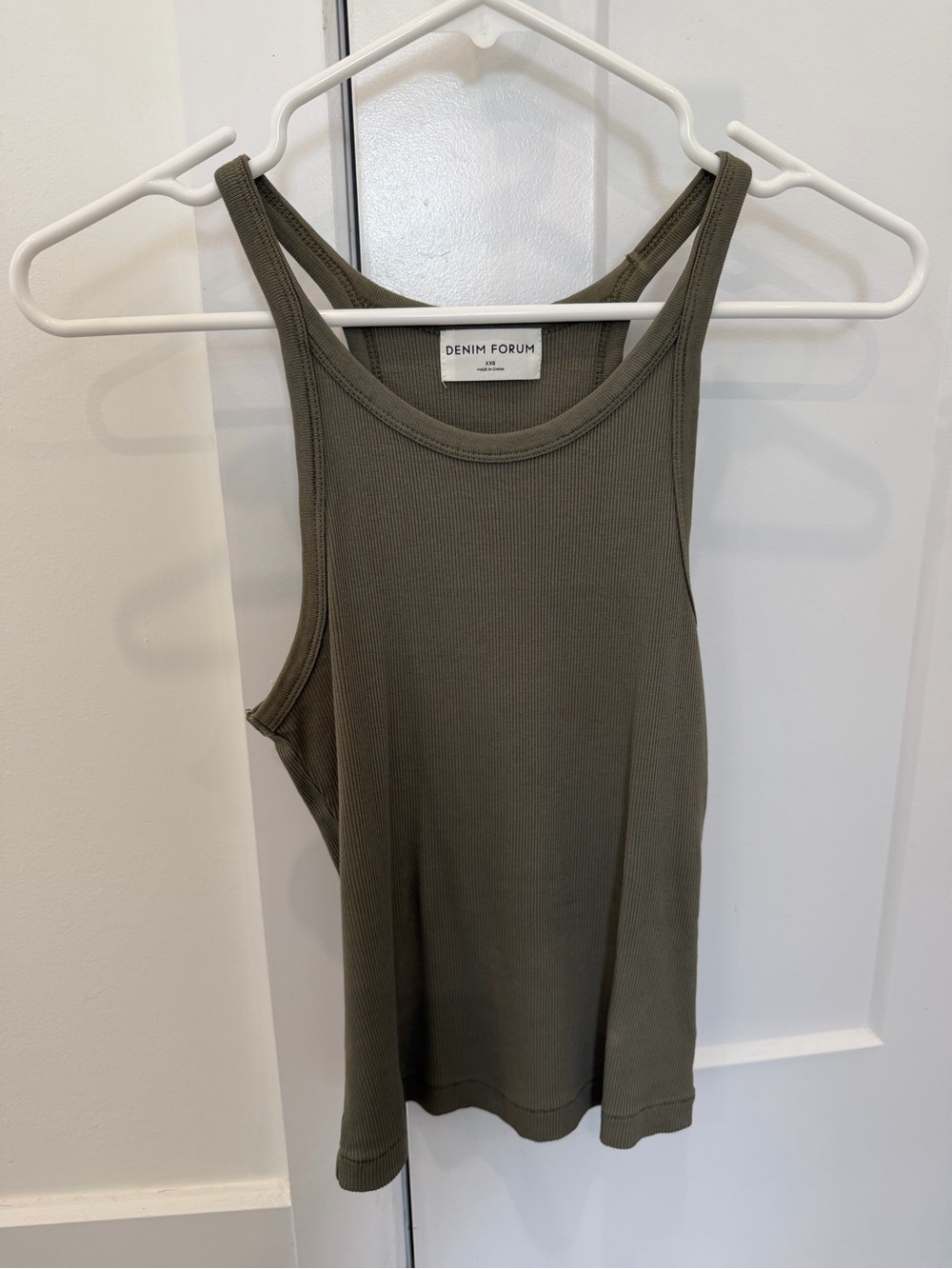 Aritzia - Denim Forum Olive Ribbed Tank
